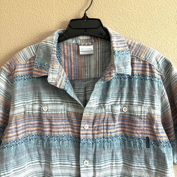 Columbia Striped Hemp Blend Button Down Shirt - Picture 2 of 7